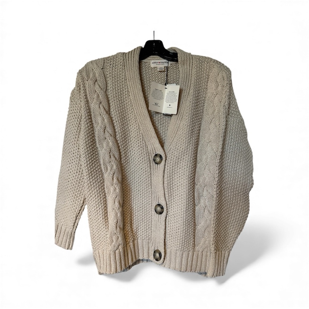 Parkhurst Beige Cable Knit Cardigan
